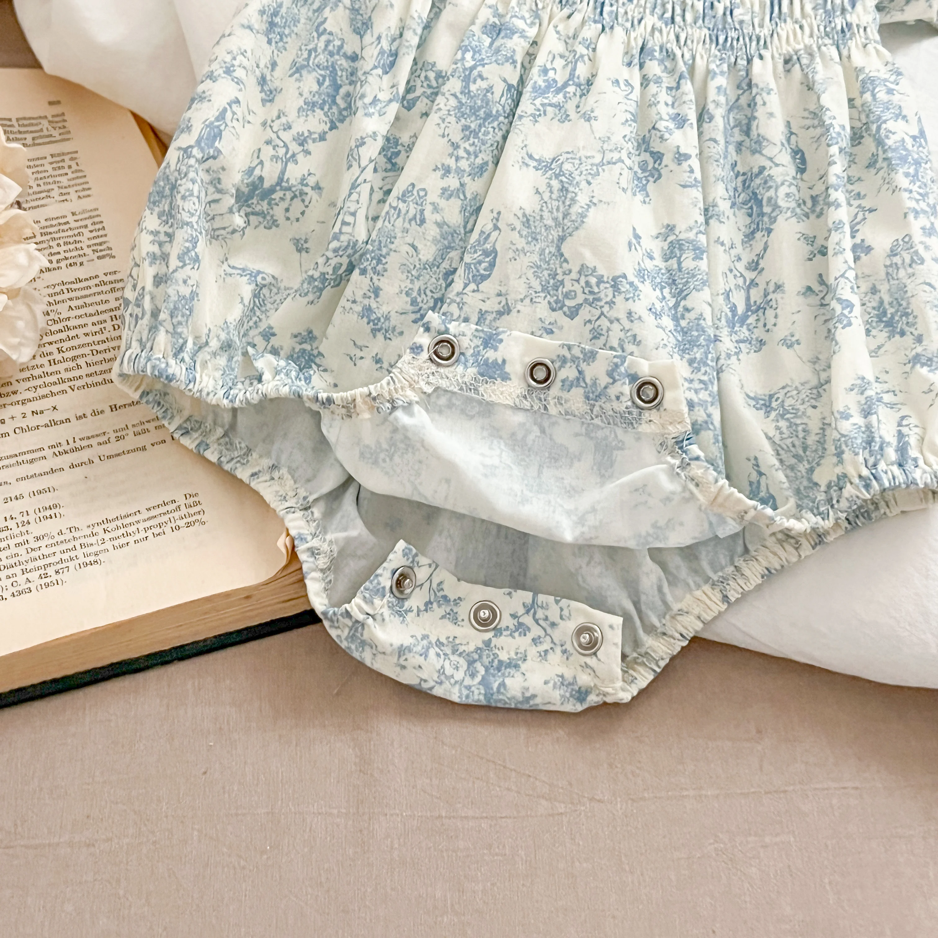 Sommer Schwester Kleid Infant Neugeborenes Baby Mädchen Kleidung Schwester Weibliche Baby Kleine Gebrochene Blaue Blume Kurzarm Strampler Kleidung ﻿ – Detail 18