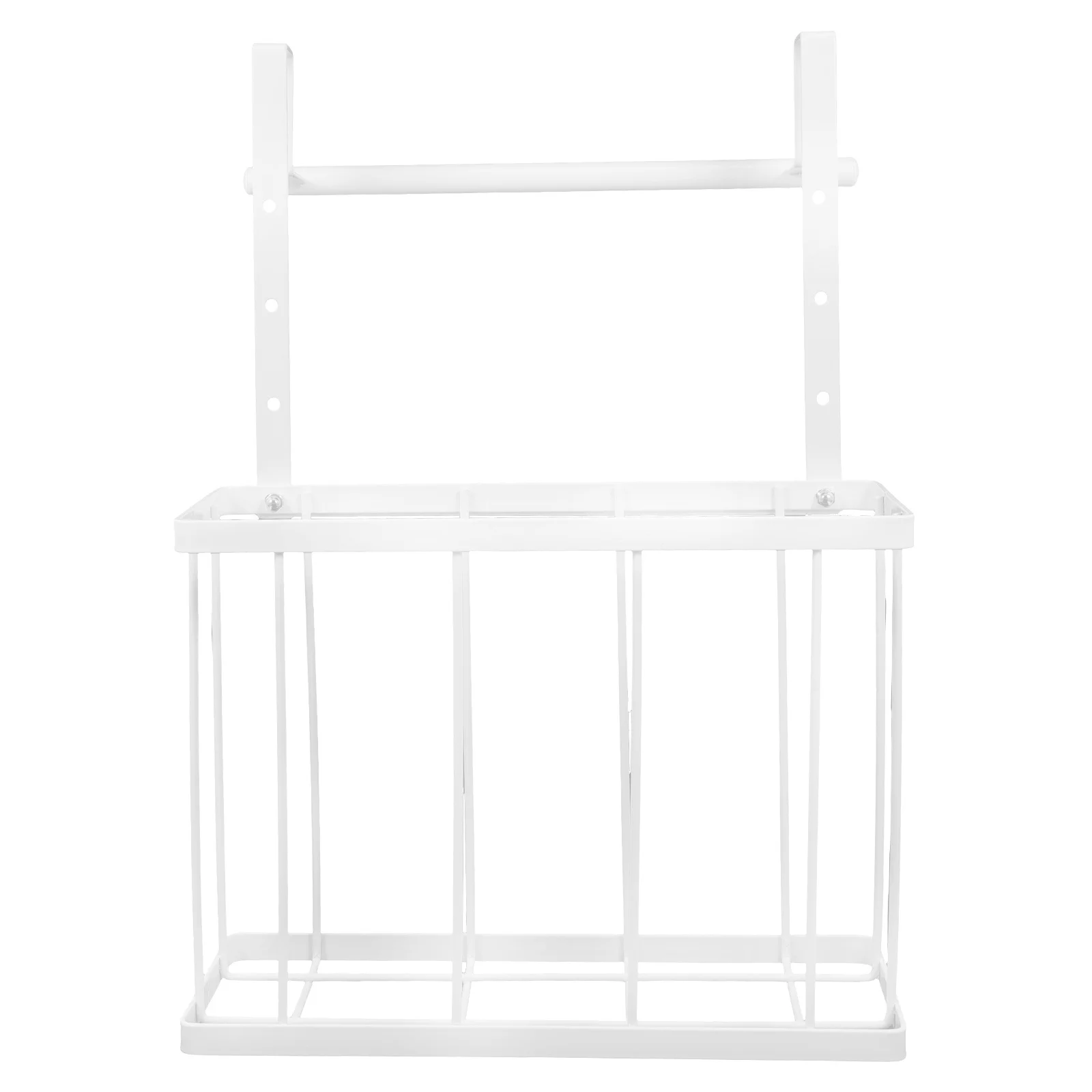 

Cabinet Hanging Basket Stainless Steel Kitchen Storage Holder Wall Mounted Organizer with Towel Rod Over Cabinet Door Storage