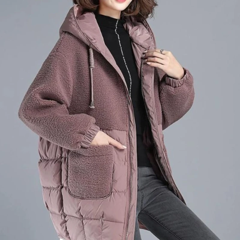 2025 Winter Loose Cotton-padded Jacket Long Thick Casual Women's Coat