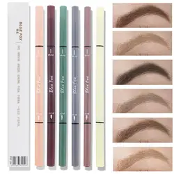 Double Headed Eyebrow Pen Smudge-Proof Professional Eyebrow Enhancer Pen Automatic Rotation Extremely Fine Eyebrow Pencil brown