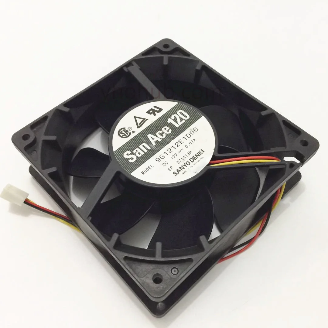 

SANYO DENKI 9G1212E1D06 DC 12V 0.61A 120x120x38mm 3-wire Server Cooling Fan