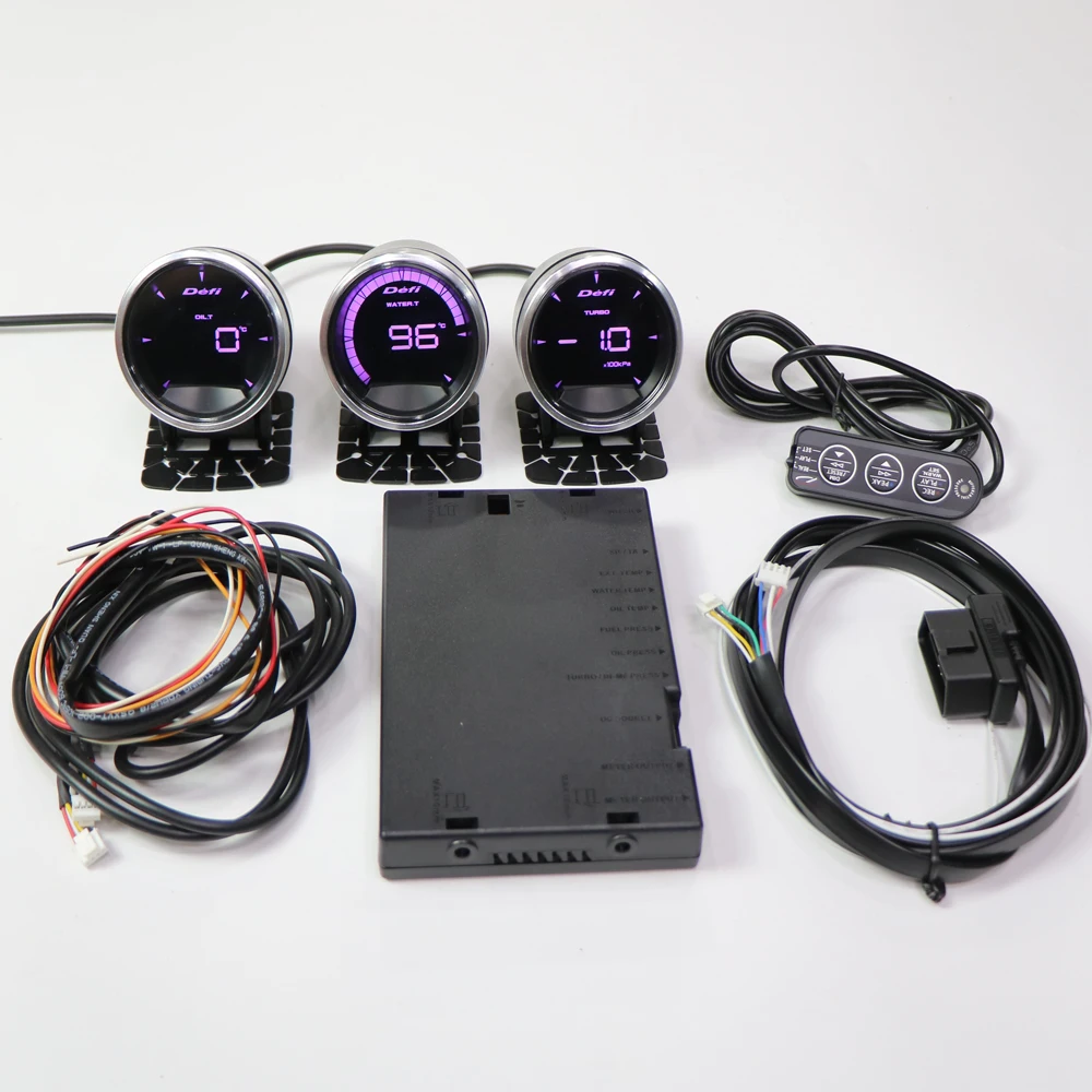 Defi Gauge 60mm 7 Colors A2 Water Temp Oil Pressure Turbo Boost Vacuum Meter with Sensor + OBD Cable