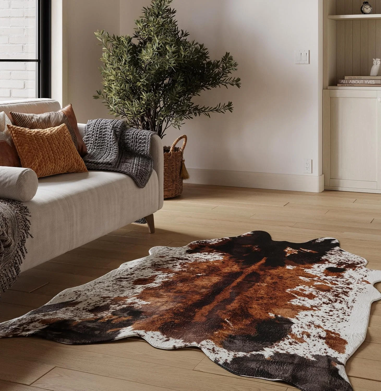 High-end Faux cowhide rug room decoration carpets American style rugs plush Bedroom rug house carpet for living room floor mat