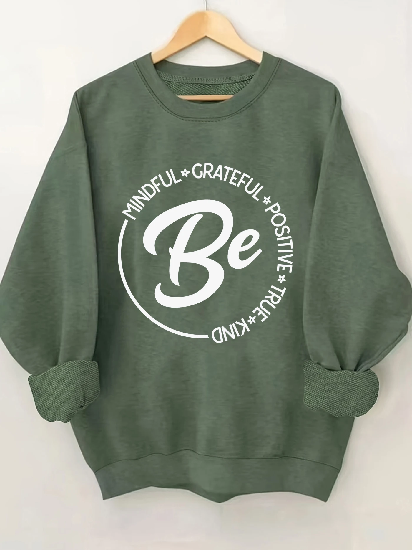 

Letters print sweatshirt, crew neck casual sweatshirt for winter & fall, women's clothing