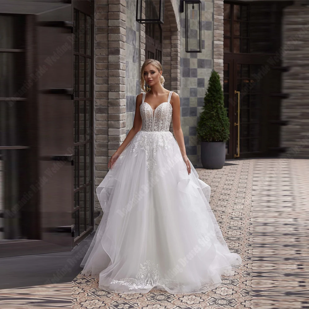 Elegante A-Linie plus Größe Frauen Brautkleider Schatz Kragen Tüll Design Wisch länge Verlobung sball Vestidos de Novias