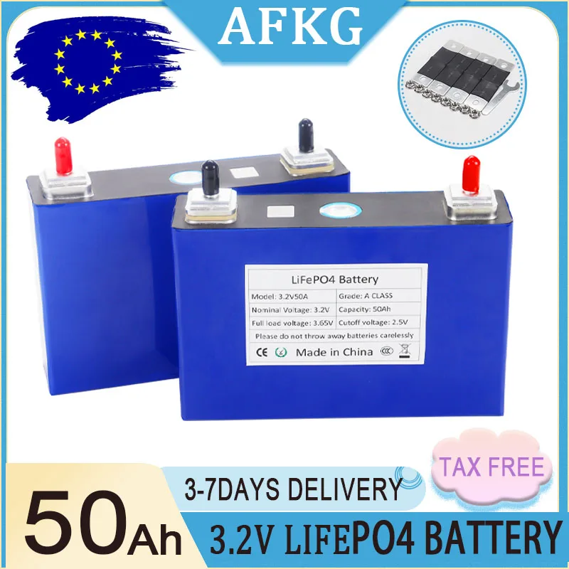 3.2V 350Ah 320Ah 230Ah 100Ah 50Ah LiFePO4 Battery Grade A Battery for 12V 24V 48V RV Golf Cart Marine Solar System EU Stock Excl