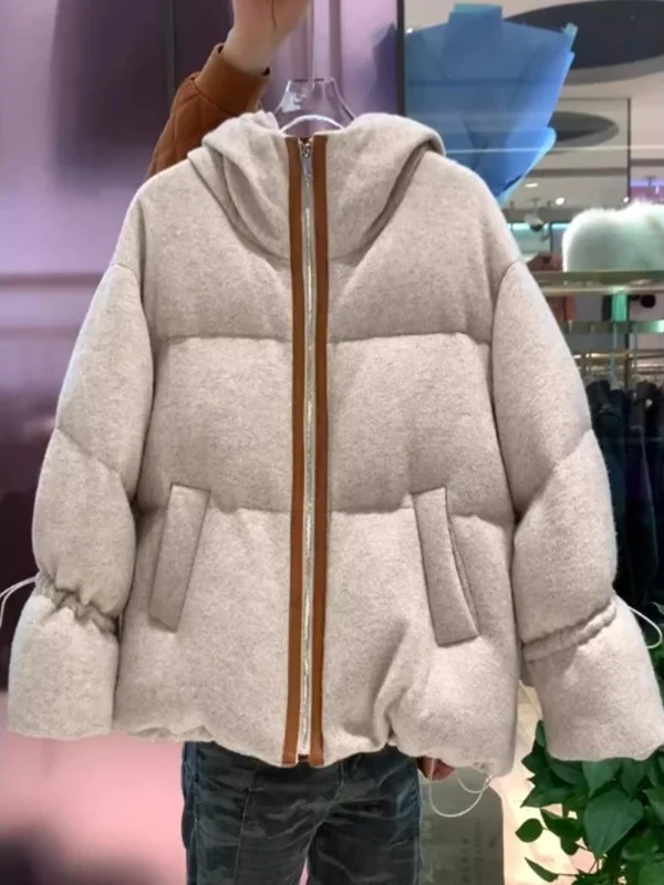 

Korean Sle Unique Personali Winter Cotton Jaet Women's Faionable Hooded Coat Comfortable Loose Fit Long Sve