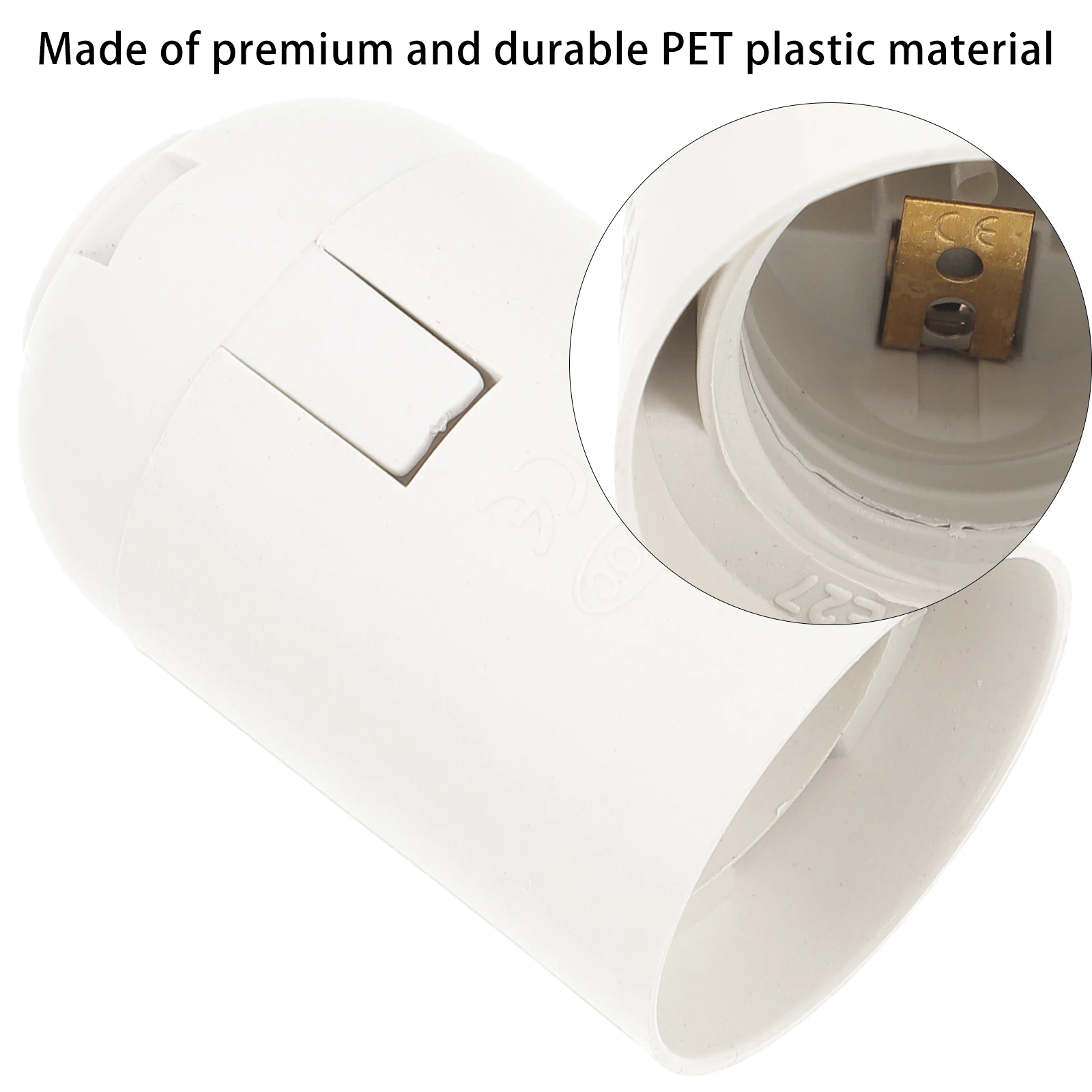 

20 Pcs Bulb Base E27 E27 Light Bulb Socket Socket Simple Design PET Lamp Base Material Suitable for Indoor Lighting