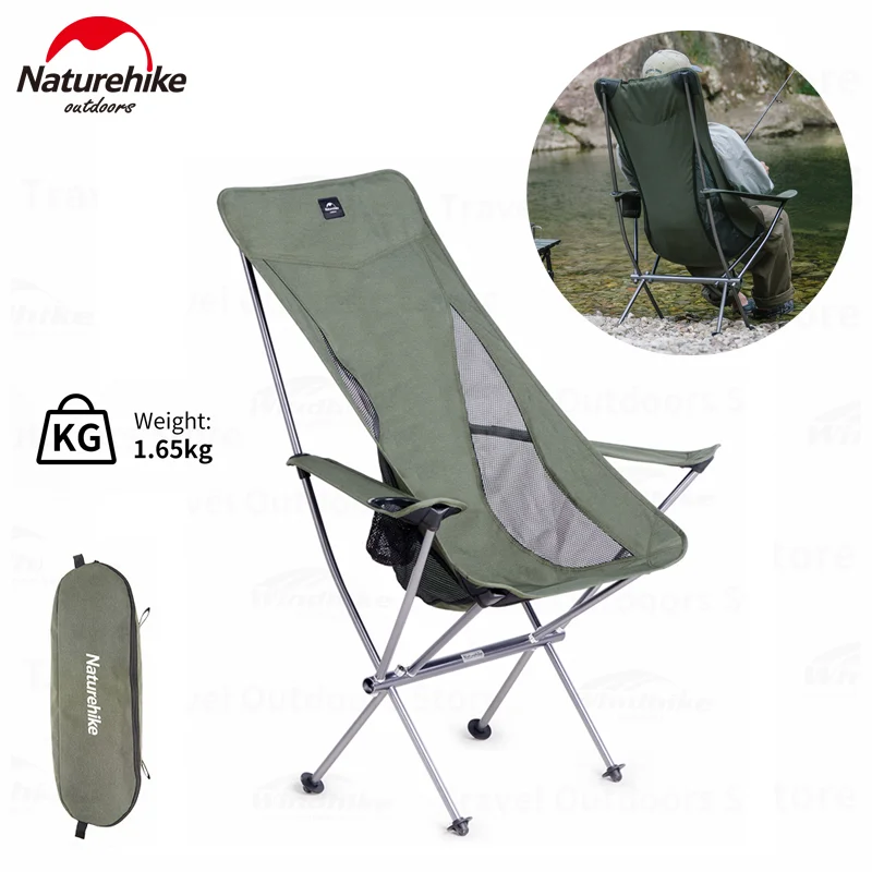 

Naturehike YL06 Plus High Back Armchair IGT Camping Folding Chair Aluminum Alloy Portable Outdoor Beach Leisure Fishing Chair
