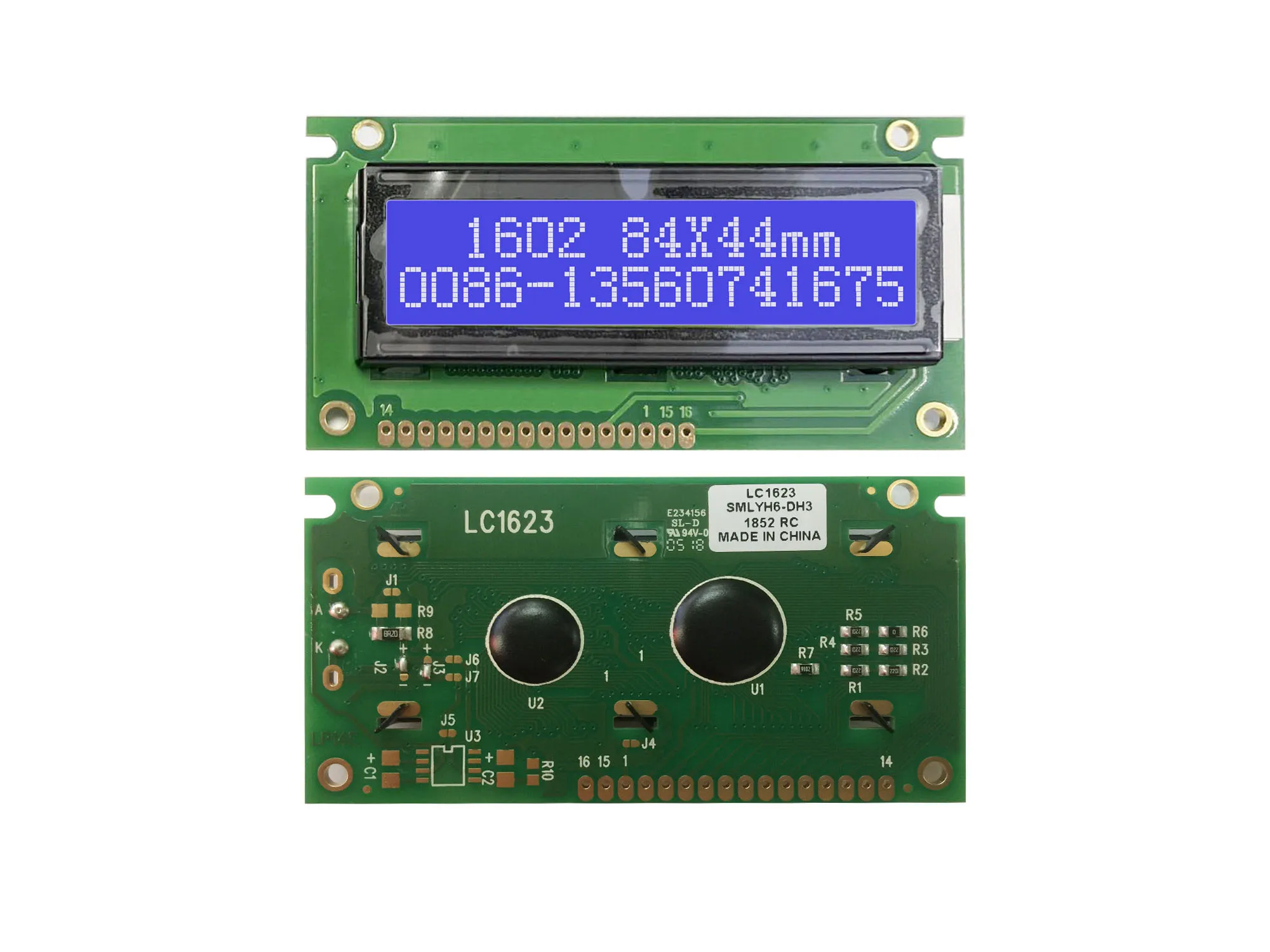 Módulo de pantalla LCD 1602 16X2, 84x44mm, LC1623 en lugar de WH1602A, AC162D, LMB162H, BC1602H, buena calidad