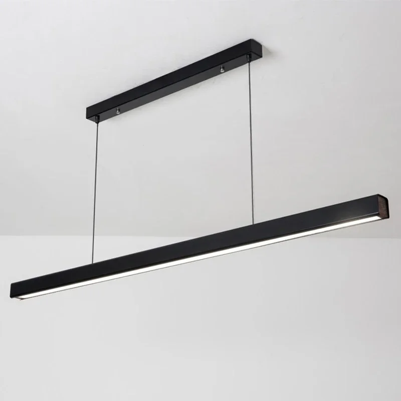 

Modern Led Pendant Light Linear Hanging Lamp for Home Dining Room Kitchen Chandelier Black Decorative Ceiling Suspension Fixture