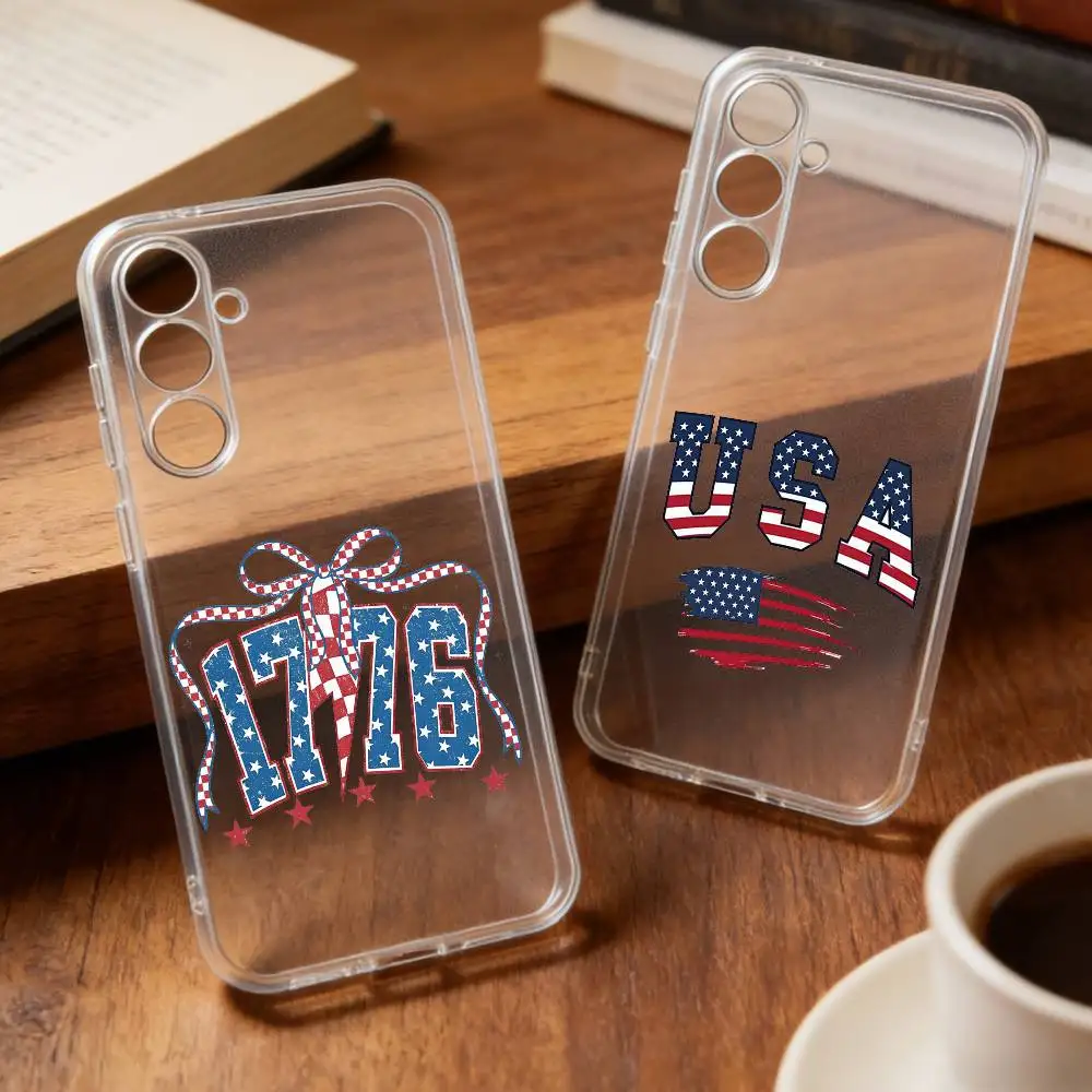

A-American F-Flag phone Case For Samsung S30,23,21,22,20, FE lite,S10,9,8,7 PIus Note20ultra Soft Transparent