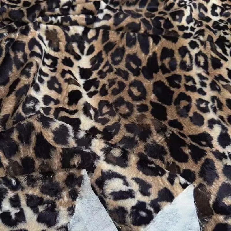 Leopard Print Fur Fabric Soft Micro-elastic Anti-wrinkle Knit Bottom Plate Material Stage Show Catwalk Fashion Fabrics Colth