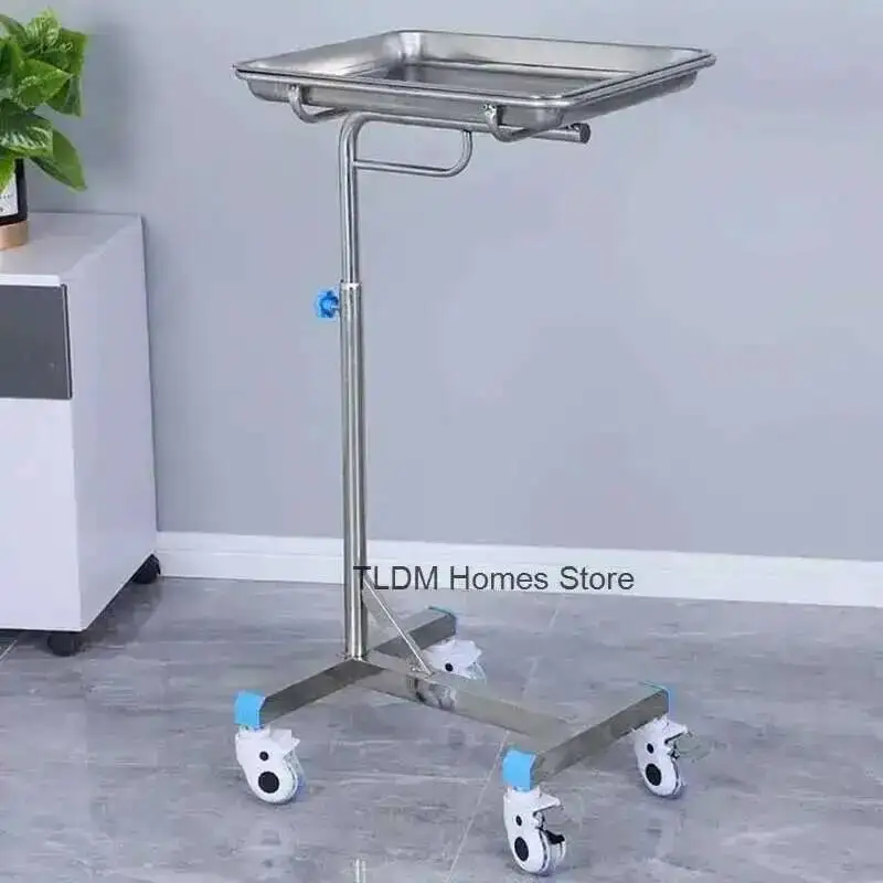 

with Thickened Auxiliary 304 Steel Stainless Cart Wheels Multifunctional Medical Tray Rack Organizer Cart Medical Tool Trolley
