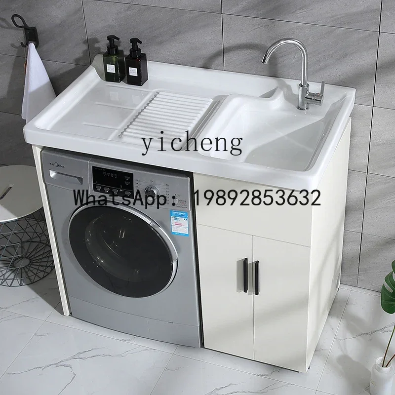 

Y1 Alumimum Wash Wardrobe Ceramic Laundry Tub Basin Cabinet Bathroom with Washboard Floor