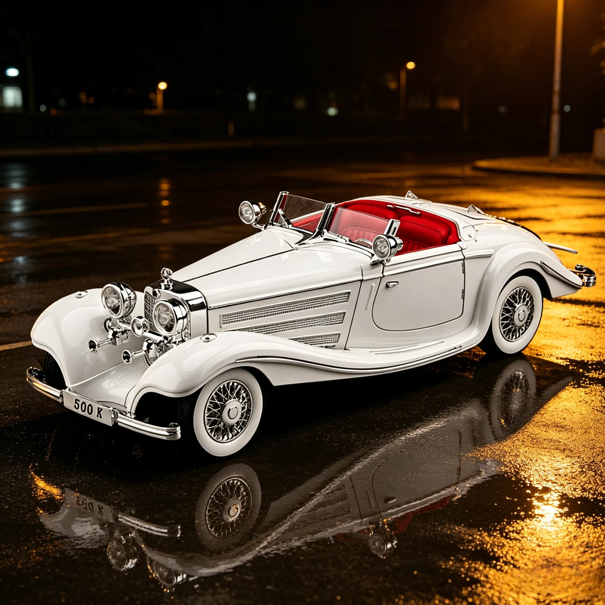 

1:18 500K Vintage Car Model Toy Diecasts Alloy Sport Car Toys with Sound and Light Pull Back Vehicles for Gifts