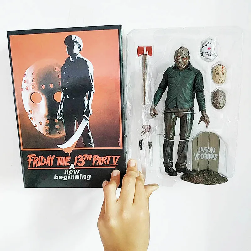 18cm NECA  Friday Part 5 The 13th PartV Part5 A New Beginning Jason Voorhees PVC Action Figure Model Toys Doll Gift