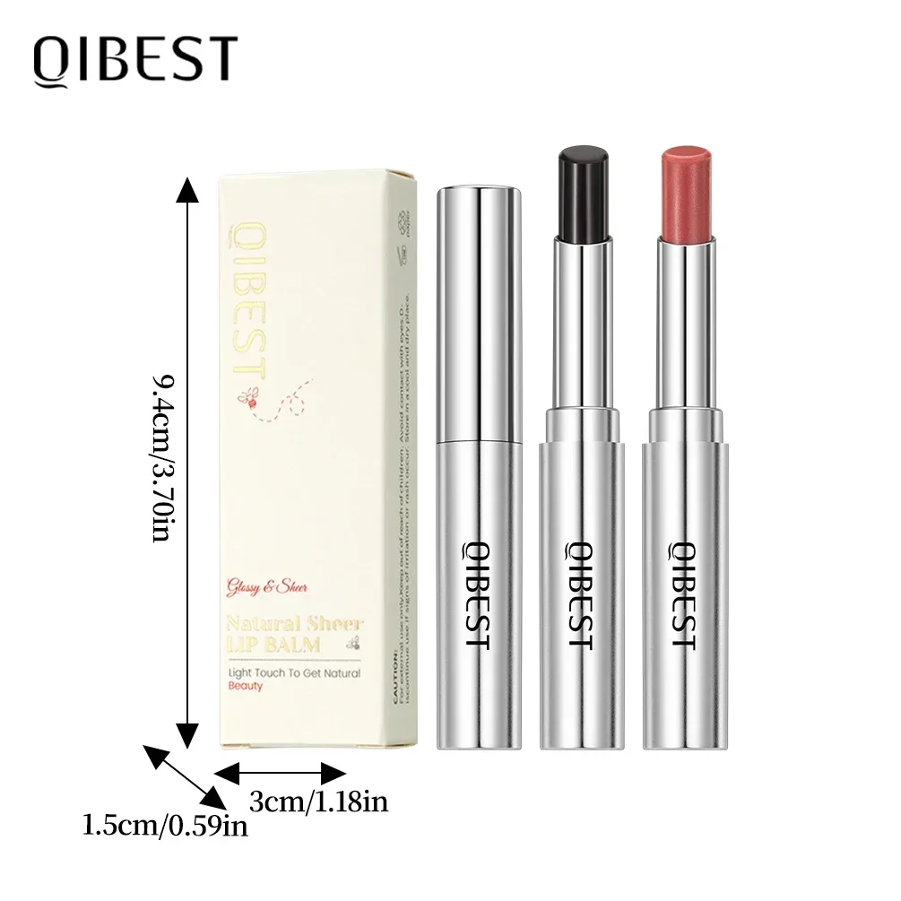 QIBEST 2PCS Black Honey Natural Colorless Lip Balm Lipstick Makeup Sets Moisturizing Lips Plumper Lasting Lip Stain Cosmetics