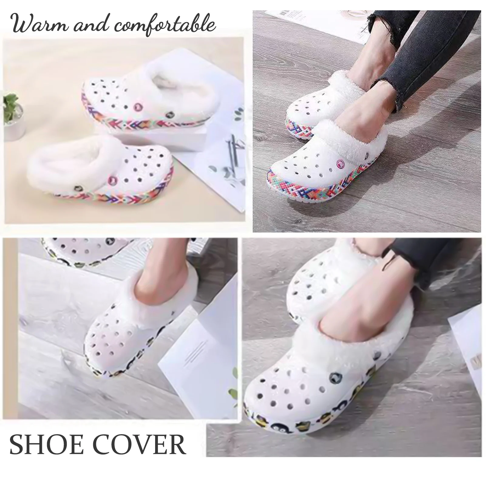 Plush Insert Lining Shoe Insoles For Hole Shoes Skin-Friendly Comfy Shoe Cover For Winter Walking