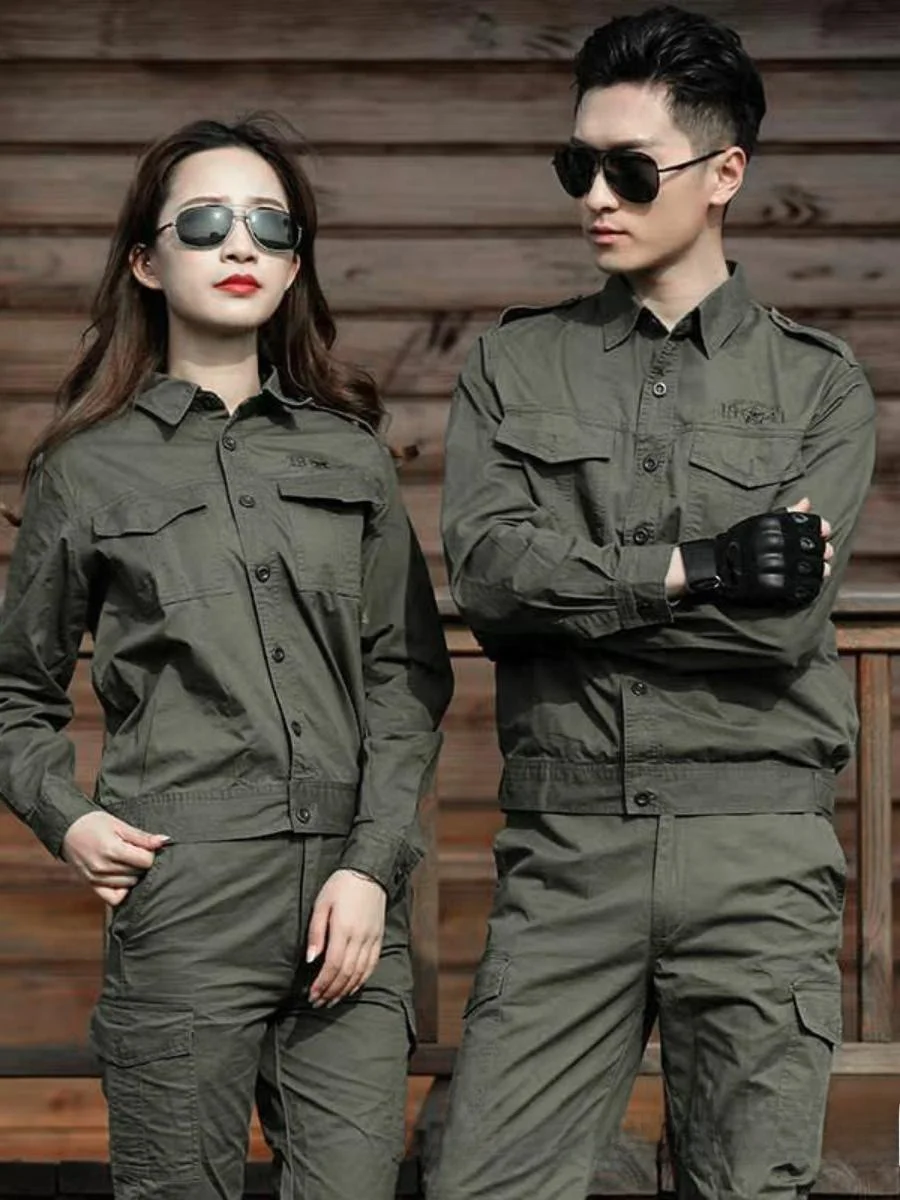 

Мужская летняя рабочая форма из тонкой хлопковой смесовой ткани, устойчивая к перегреву и загрязнениям, для строительных работ и ремонта.