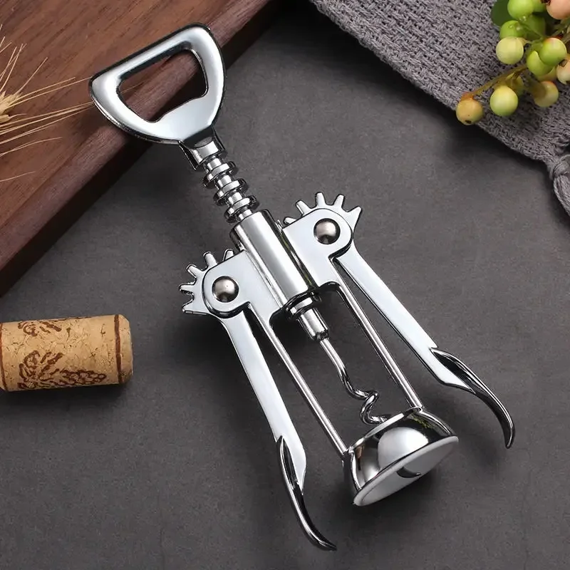 1pc Stainless SteelWine Corkscrew Wine Opener Multifunctional Zinc Alloy Stainless Corkscrew Kitchen Supplies Wine Utensils