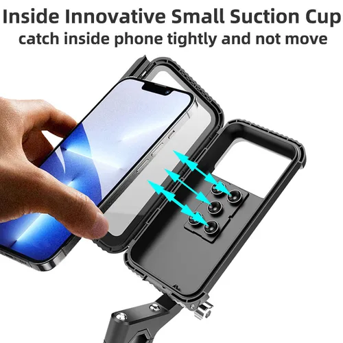 Imagen 2 del producto Soporte impermeable para teléfono móvil de motocicleta, soporte Universal para bicicleta GPS 360 ° Soporte giratorio ajustable para teléfono móvil de motocicleta