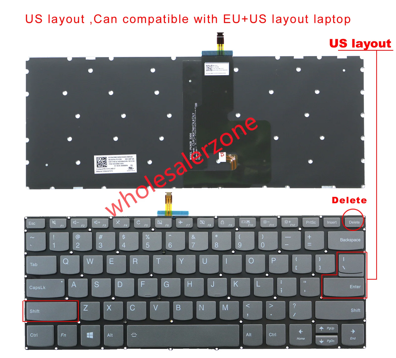 Nuevo para Lenovo IdeaPad S340-14 serie S340-14API S340-14IIL serie S340-14IML portátil teclado estadounidense retroiluminado