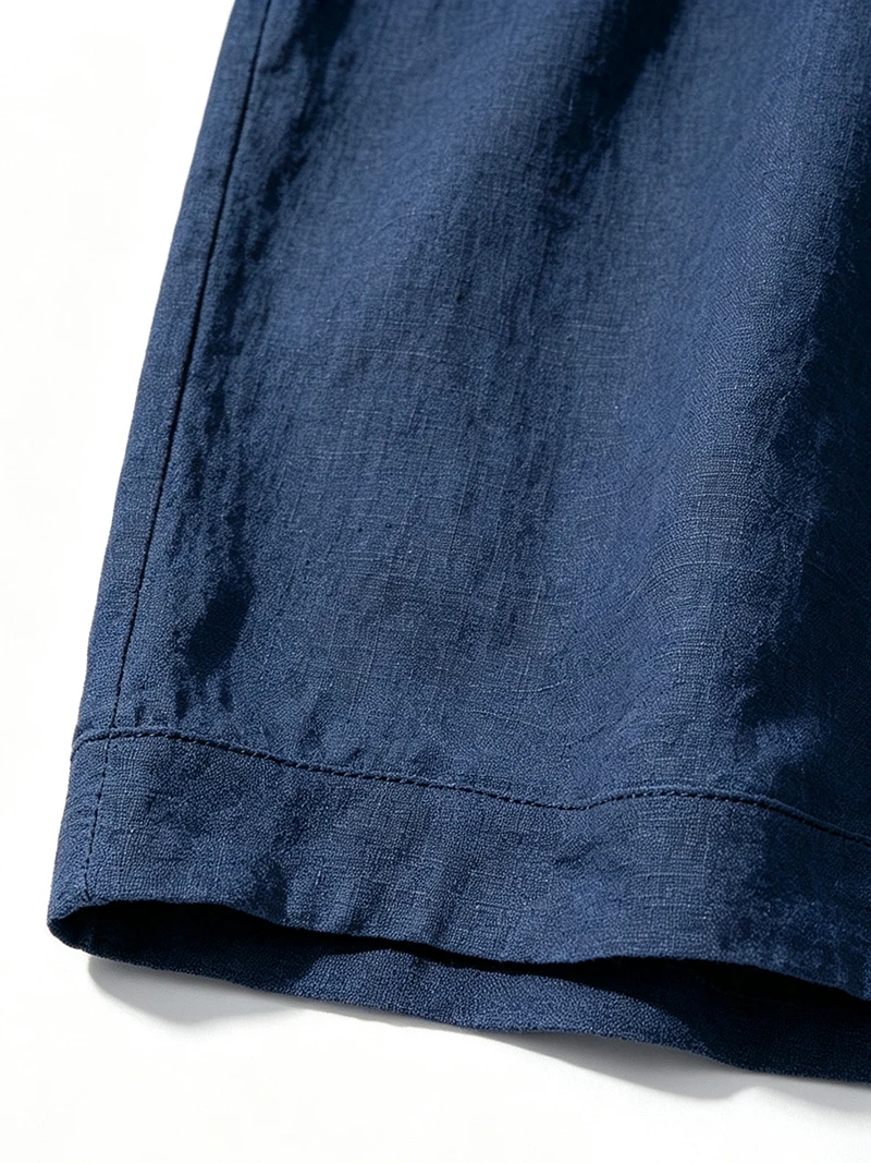 Herren Leinen-Pullover-Hemd Frühling Herbst Lässiges Kapuzen-Oberteil Locker Geschnittenes Langarm-Textilhemd Leichte Freizeitkleidung für Männer – Detail 11