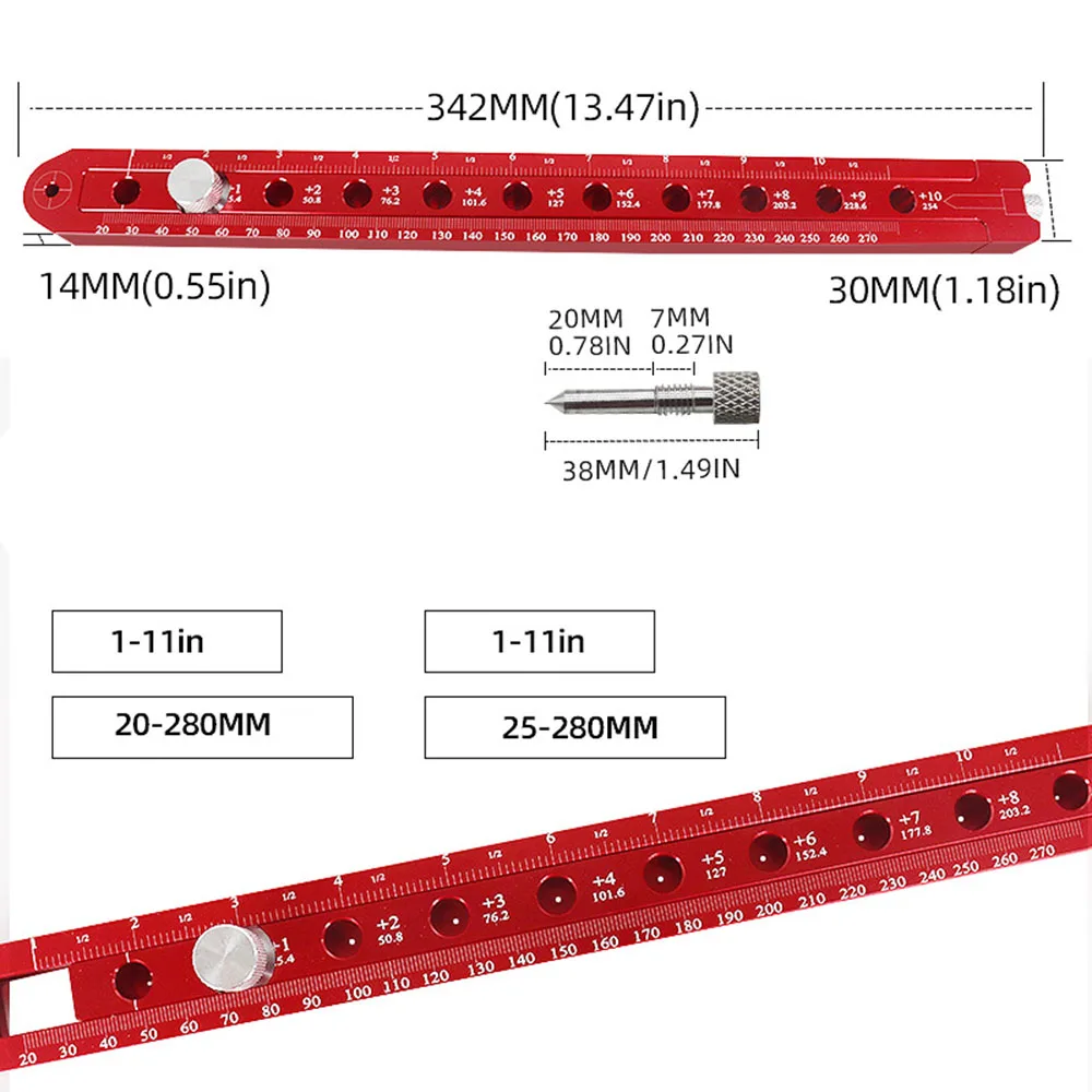 340mm Extended Spacing Ruler Woodworking Singring Compass Scriber Drawing Circle Ruler Aluminium Alloy Woodworking Tools for DIY