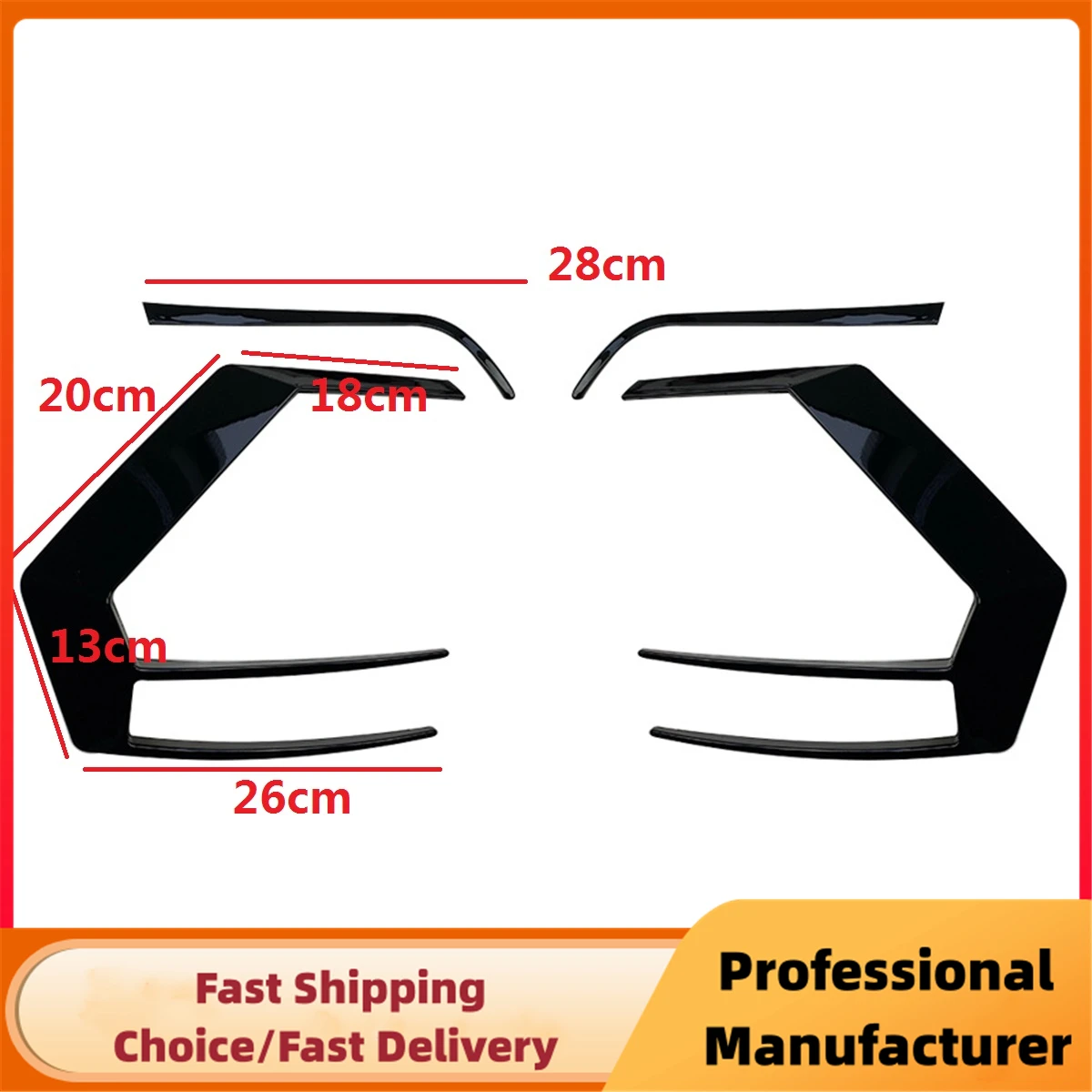 1Pair Rear Bumper Splitter Canard For VW Golf 7 7.5 MK7 MK7.5 GTI R GTD R400 2012-2020 Rear Tail Lamp Spoiler Brake Lamp Trim