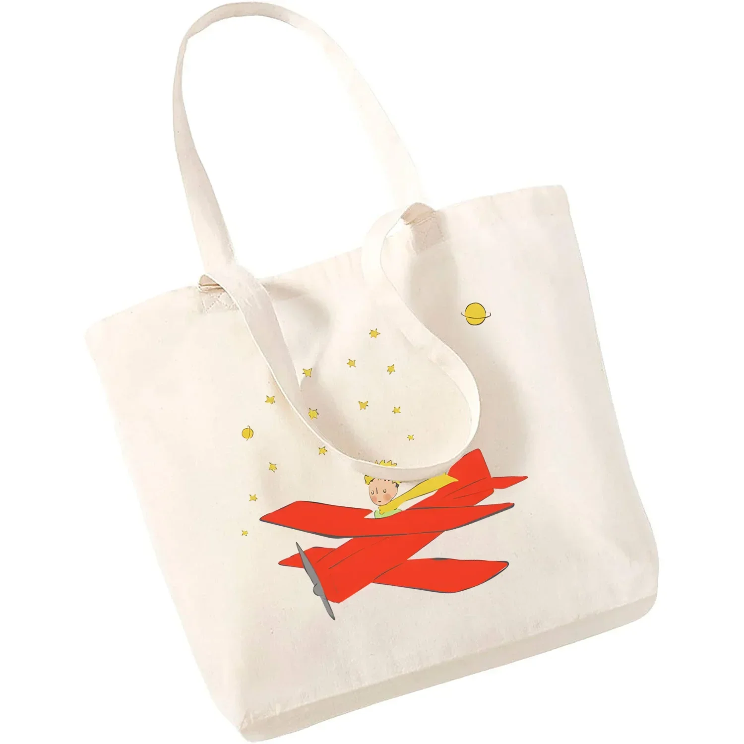 Cartoon Earth Space Little Prince Shopping Bag borsa modello donna Casual grandi borse con manico superiore per le donne