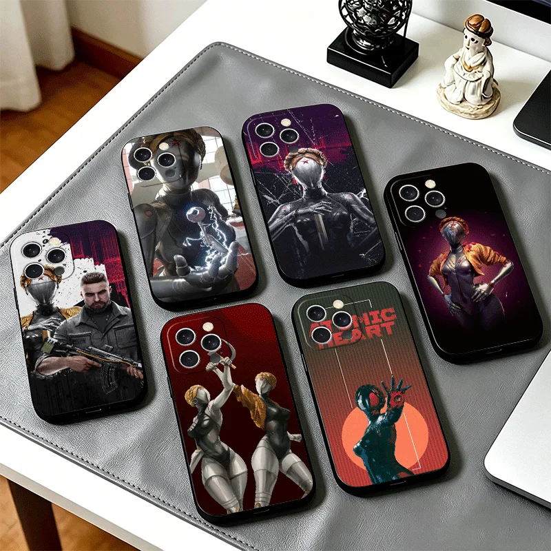 Чехол для телефона Atomic Heart для iPhone 11 12 13 Mini 14 15 Plus 16 17 Pro Max 17E 16E XS 7 8 Air SE, черный, мягкий, силиконовый