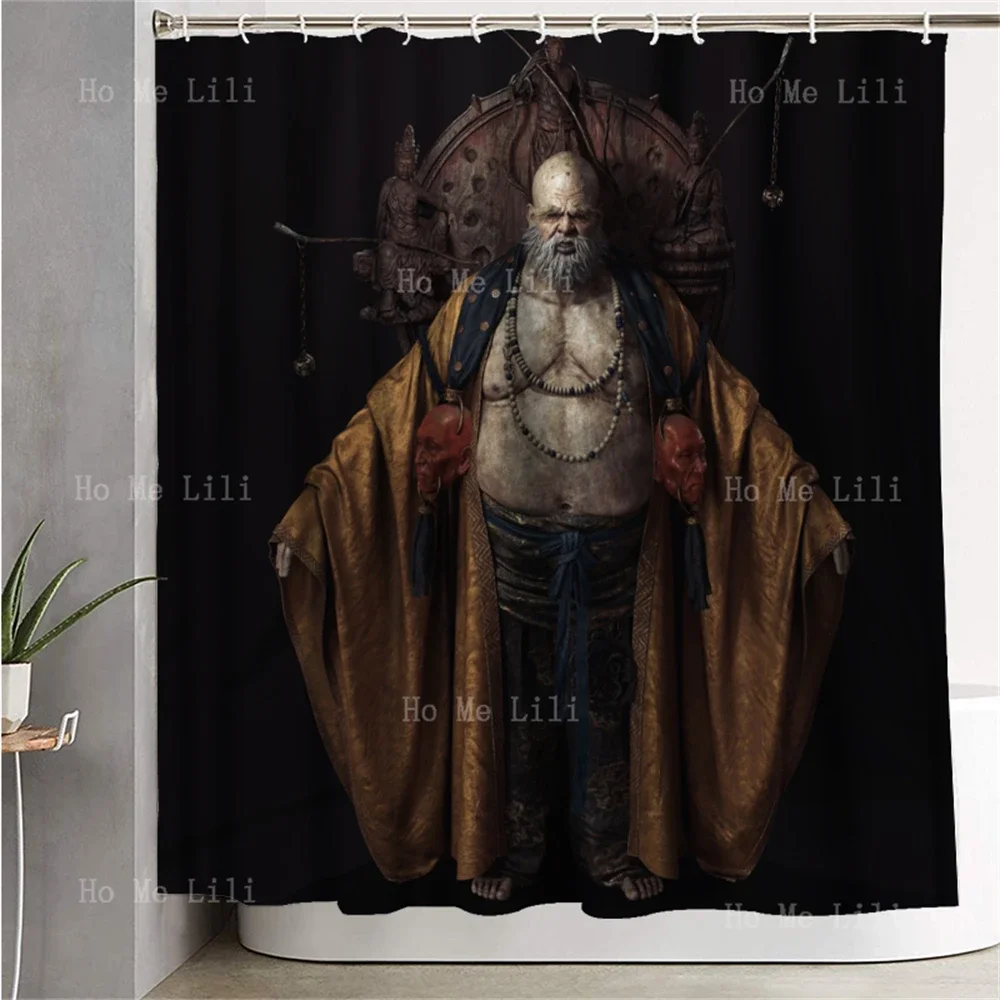 Chinese Black Myth Yellow Eyebrow King Poster Shower Curtain Home Bathroom Decor