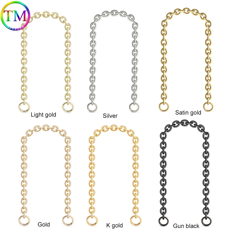 30-120CM 24mm Wide Aluminum Chain With Round Spring Rings For Necklace Belt Hand-Woven Bags Shoulder Crossbody Strap Accessories