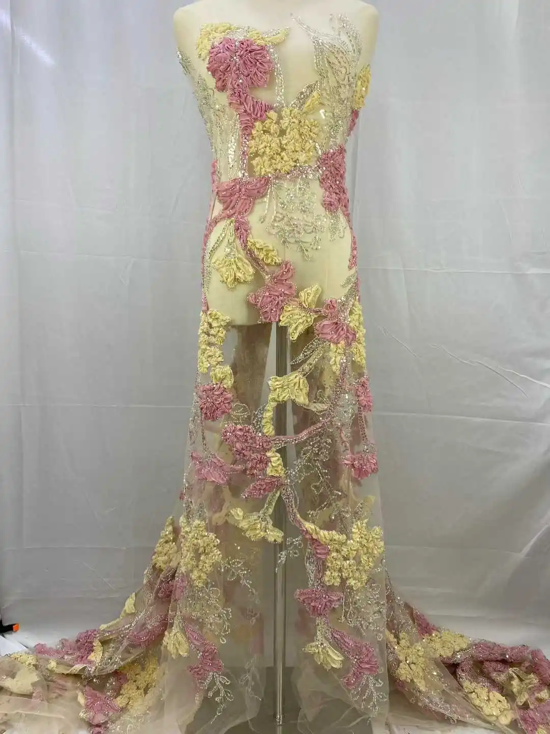 African Groom Lace Fabric French Nigerian Lace Bridal 2025 High Quality Sequins Tulle Lace Fabric For Party women 5 Yards -JH