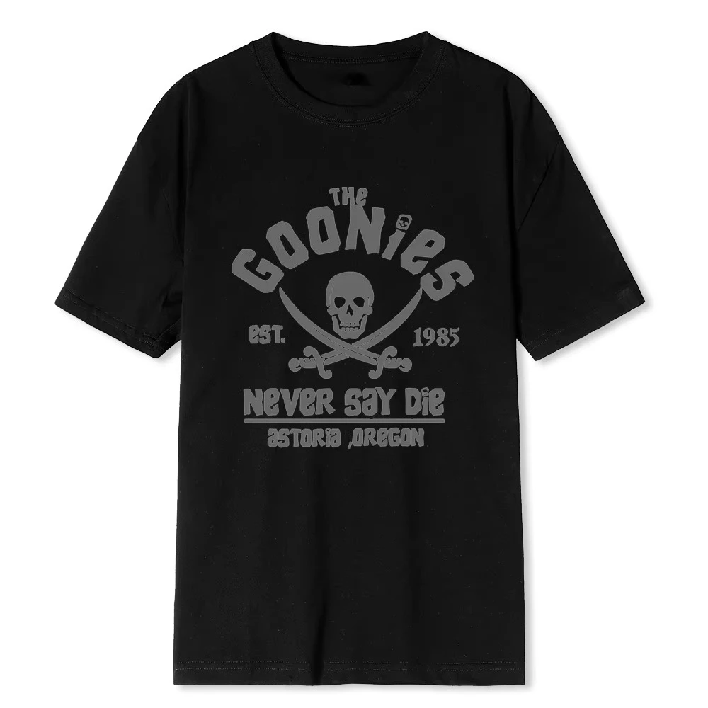 

Мужская футболка The Goonies Never Say Die, хлопковая одежда, забавные футболки с короткими рукавами и круглым вырезом, футболки для взрослых, дышащие большие размеры 01336