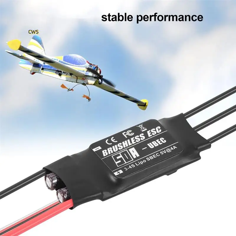 50A Бесщеточный ESC 2-3S Lipo Поддержка выхода BEC с картой программирования для радиоуправляемого автомобиля, лодки, самолета, детали «сделай сам»