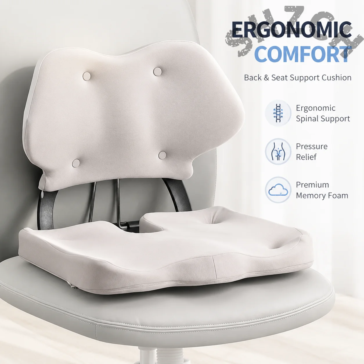 Foldable Ergonomic Office Chair with Thickened Lumbar Support Cushion for Posture Correction and All-Day Comfort