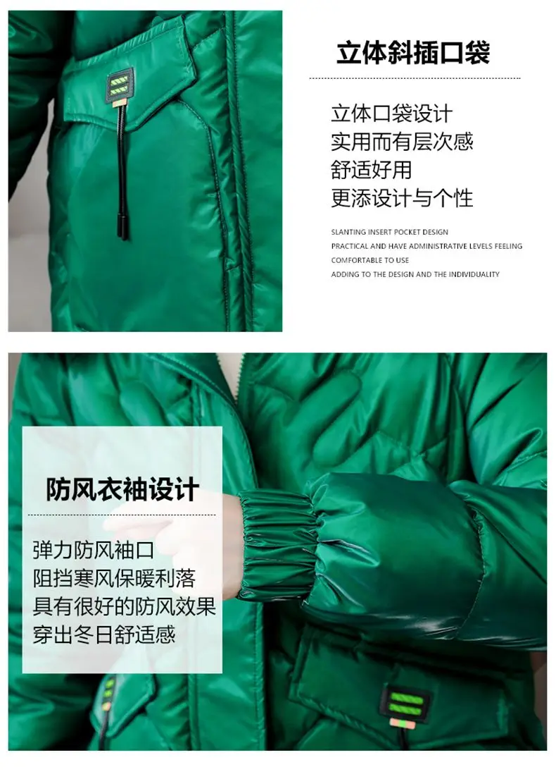 2026 Winter New Gloss Cotton Jacket Women's Medium to Long Korean Loose Coat Lady Thick Hooded Coats Female Warm Parker Overcoat
