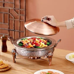 High-grade Antique Copper Alcohol Heater, Exquisite Carved Dry Pot, Stainless Steel Chinese Hotpot, Hotel Specific Soup Pots