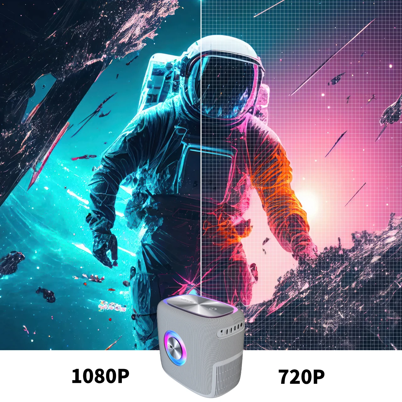 جهاز عرض LOW MOQ Wupro ذكي LCD محمول للسينما المنزلية 2 + 32 جيجابايت 1200 ANSI لومن 4K يدعم جهاز عرض ألعاب الفيديو أندرويد