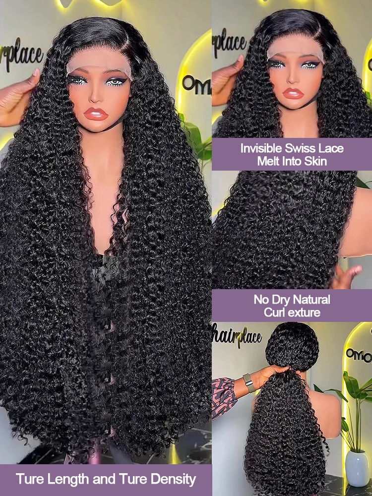40 بوصة موجة عميقة شعر مستعار أمامي شعر بشري كامل 360 شعر مستعار دانتيل شعر مستعار أنثى 100 أسود مجعد أمامي الدانتيل موجة المياه 13X6 Hd الدانتيل الجبهة