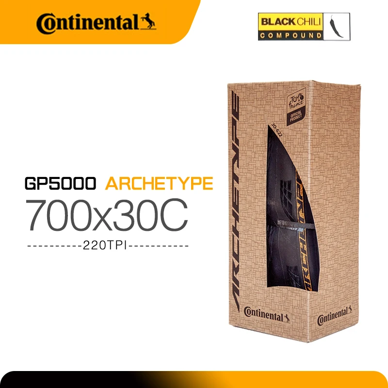 Pneu de route Continental New GP5000 TdF25 LTD Archetype 700 x 30C Tubeless Ready BlackChili Compound, pliable, pour vélo de route