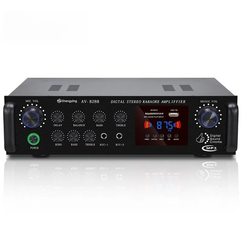 

220V household ktv power amplifier outdoor fiber optic high power bluetooth card mp3 karaoke binaural power amplifier