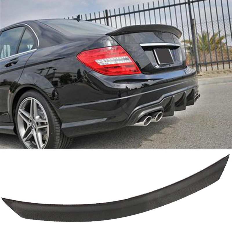 Carbon Fiber Rear Trunk Boot Lip Spoiler Wing For Mercedes Benz C Class W204 C180 C250 C300 C63 AMG Sedan 2008-2014 Rear Spoiler