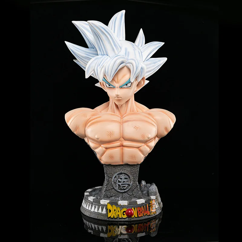 Figuras de Anime de Dragon Ball Goku, busto Morena de pelo plateado Gk, estatua de máxima intención, modelo de adorno, juguetes coleccionables, 45cm