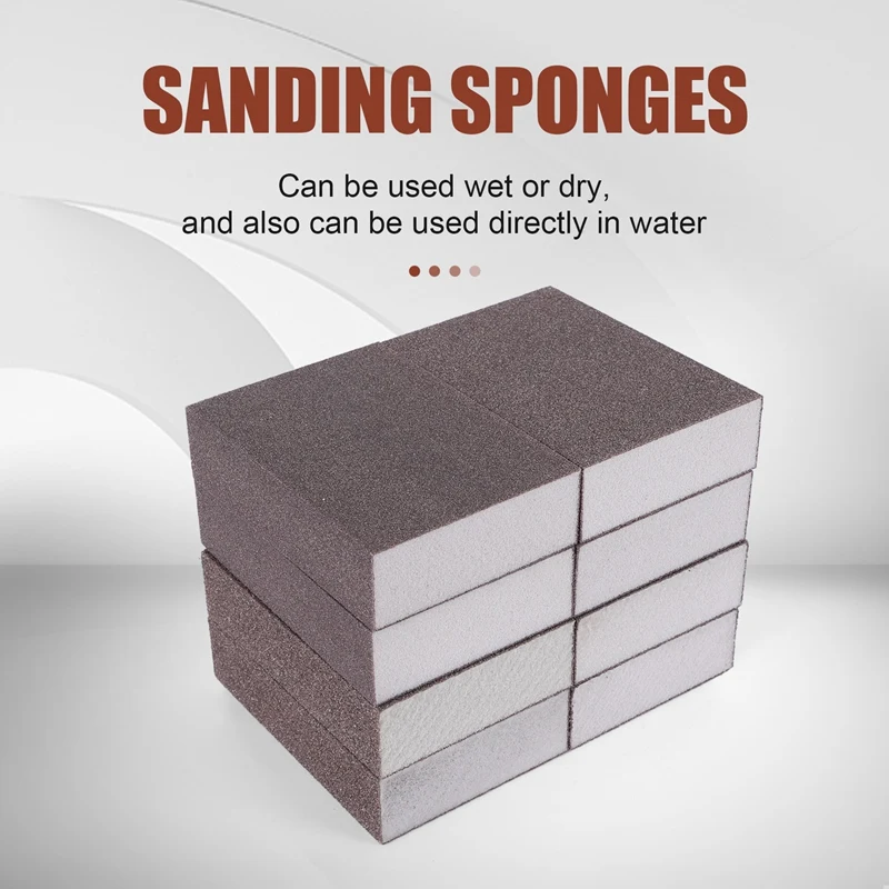 8Pack Sanding Sponges Coarse Fine Sanding Blocks In 60-220 Grits Sand Foam Sandpaper For Metal Wood Polish