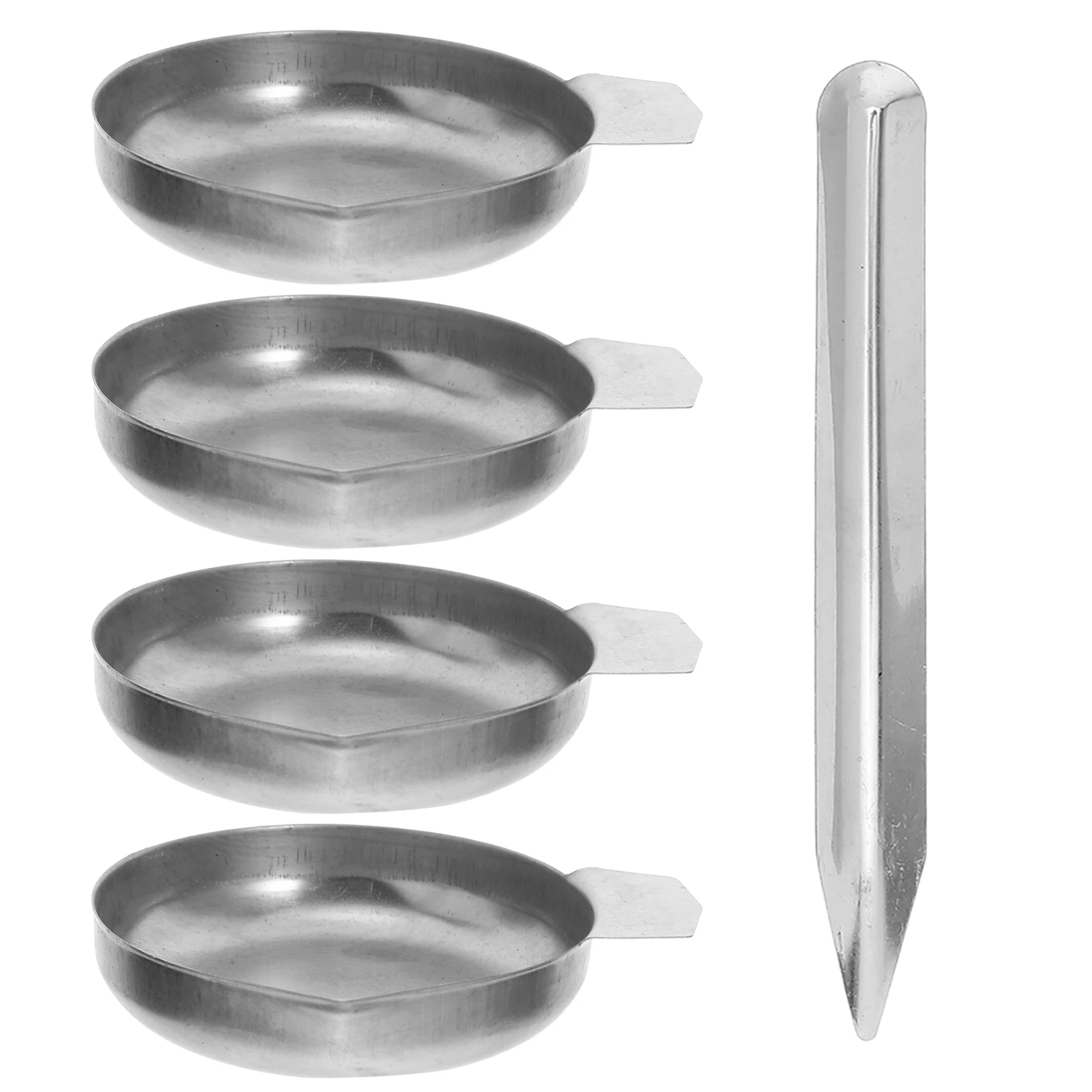 

5 Pcs Stainless Steel Weighing Pan Electric Scale Rhinestones Tray Food Weight The
