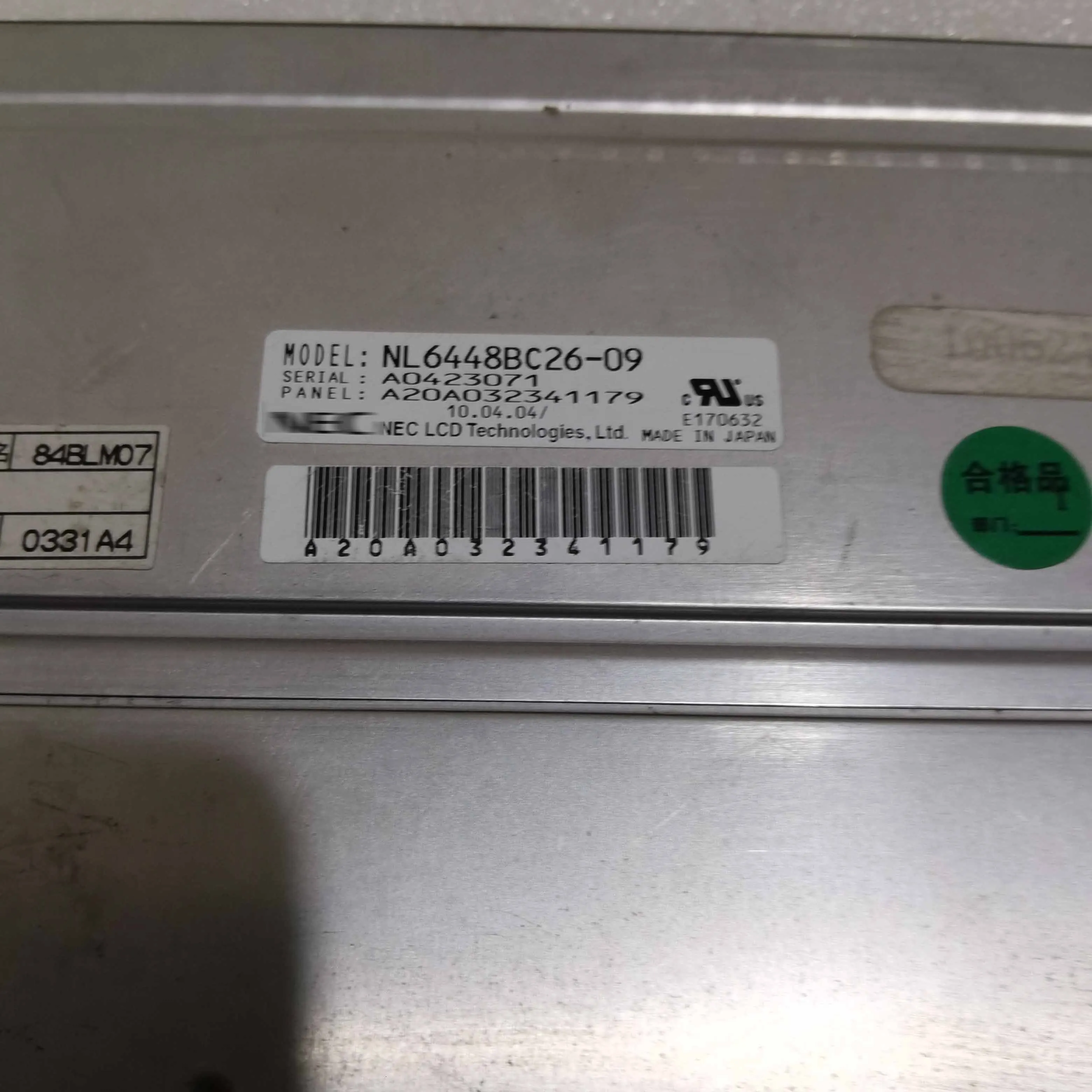 Original 8.4 polegadas NL6448BC26-09 tela industrial