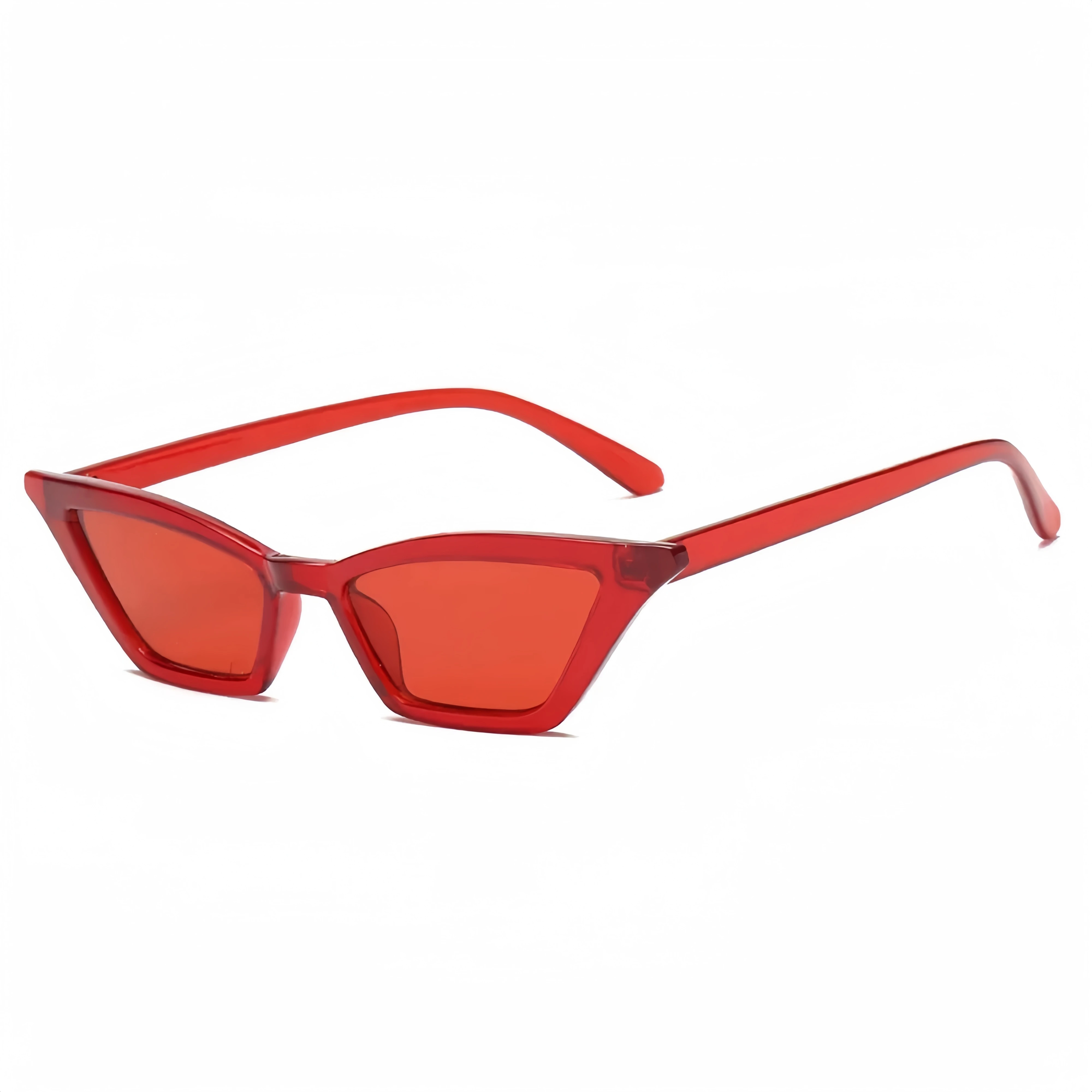 Seksowne okulary przeciwsłoneczne w stylu retro trójkątne damskie małe kocie oko czarne białe Vintage tanie damskie okulary przeciwsłoneczne czerwone UV400 kobiece